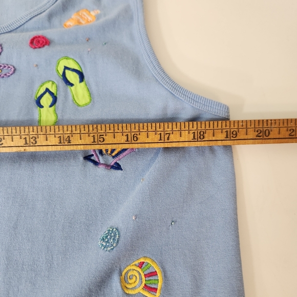 michael simon lite tank maxi dress nautical beach coastal grandma resortwear med - Picture 9 of 11